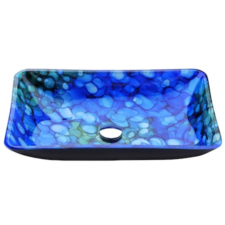 Anzzi Voce Deco-Glass Vessel Sink in Lustrous Blue LS-AZ040